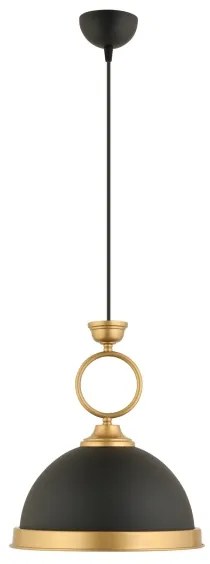 Lampadario a sospensione con cavo MONZA 1xE27/40W/230V diam. 30 cm nero/bronzo