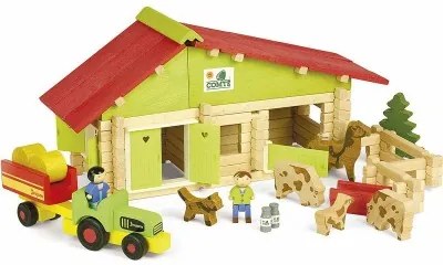 Personaggi d'Azione Jeujura Wooden Farm Playset 140 Pezzi