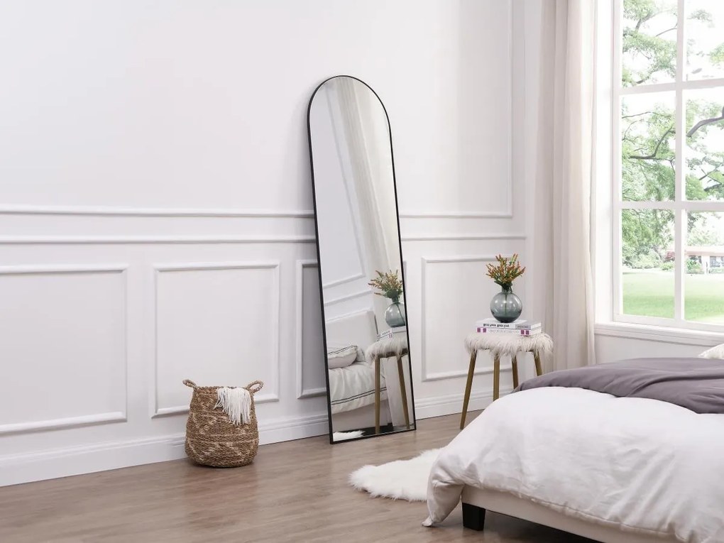 Specchio ad arco da terra L. 50 x H. 170 cm in Metallo Nero - MAILEN