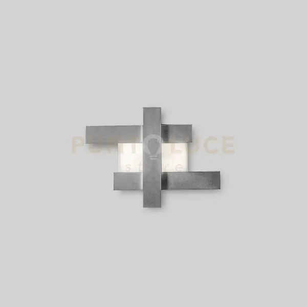 Doha p/p - applique colore acciaio in alluminio e metacrilato a led...