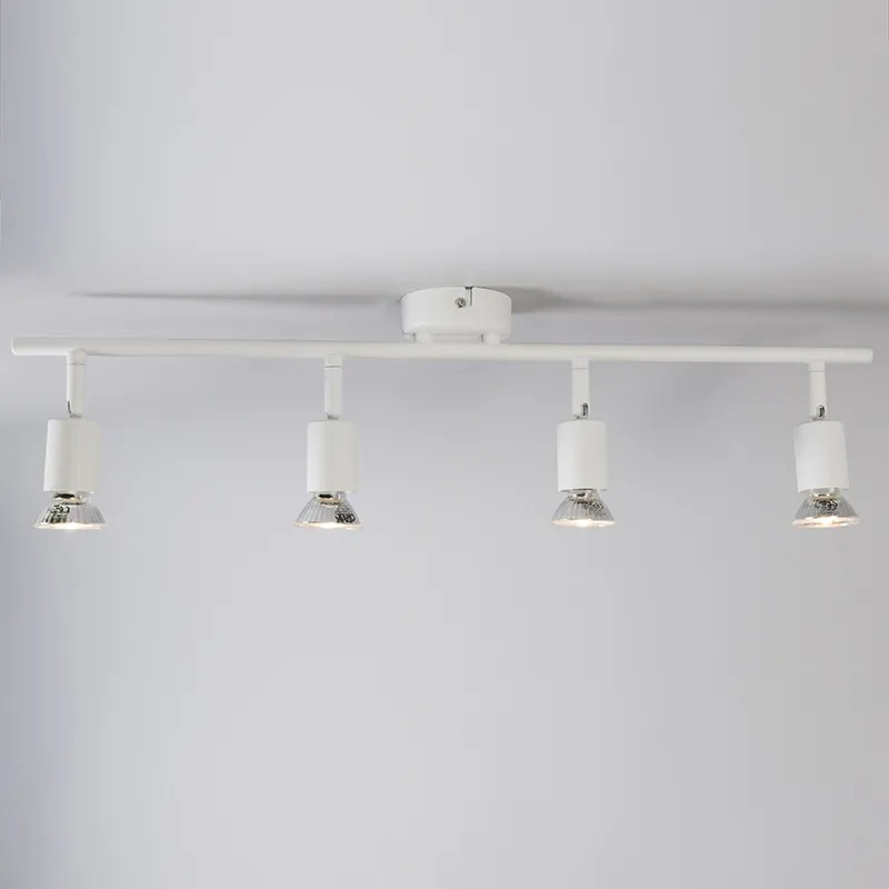 Faretto moderno bianco orientabile 4 luci - Jeany