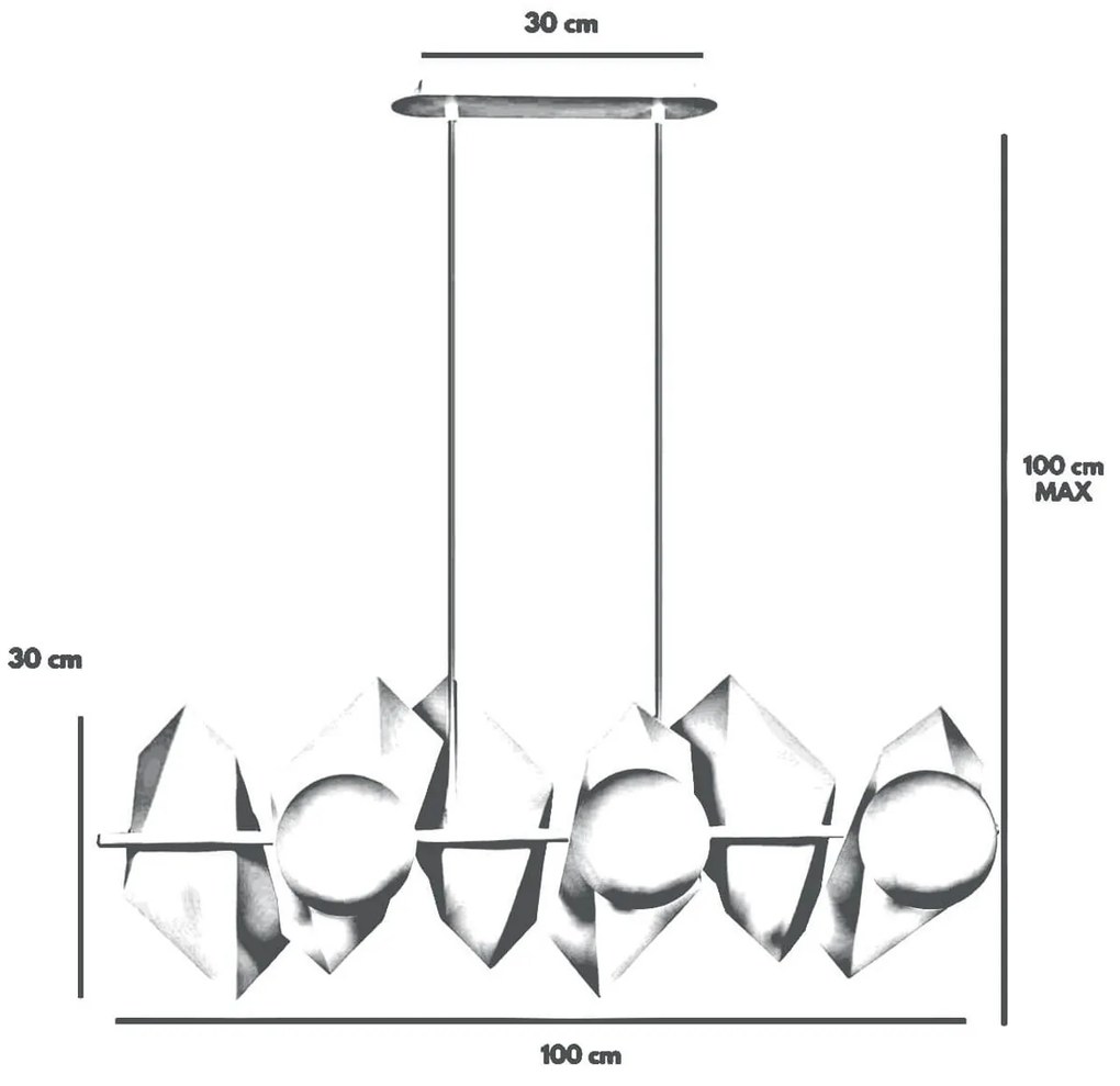 Lampadario a Sospensione DRIFTON 6 BLACK e WHITE Colore Nero