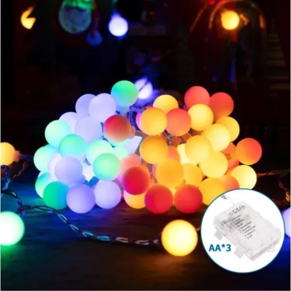 Aigostar - Catena luminosa LED per esterni 100xLED/3xAA/8 funzioni 10,3 m IP44 multicolore