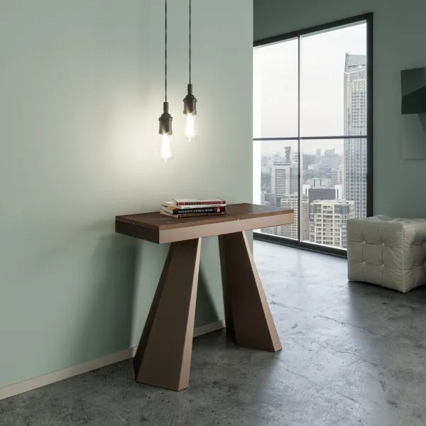 Consolle 90x40 cm allungabile a 300 cm DIAMANTE EVOLUTION Abete Tinto telaio Orso