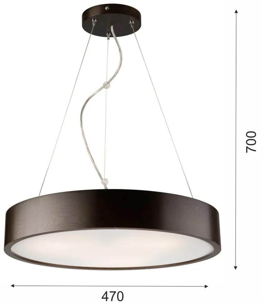 Lampada a sospensione marrone scuro con paralume in vetro ø 47 cm Eveline - LAMKUR