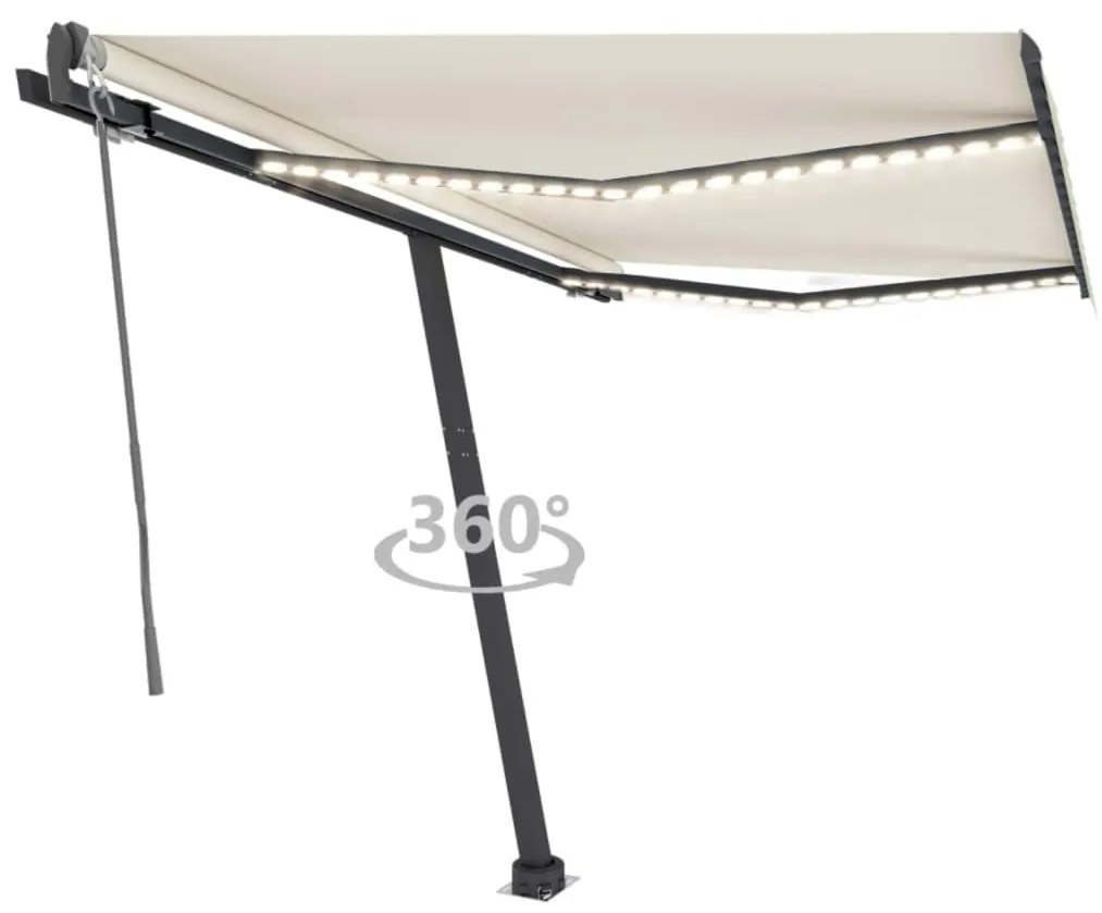Tenda Automatica Con Sensore Vento E Led 300x250 Cm Crema /
