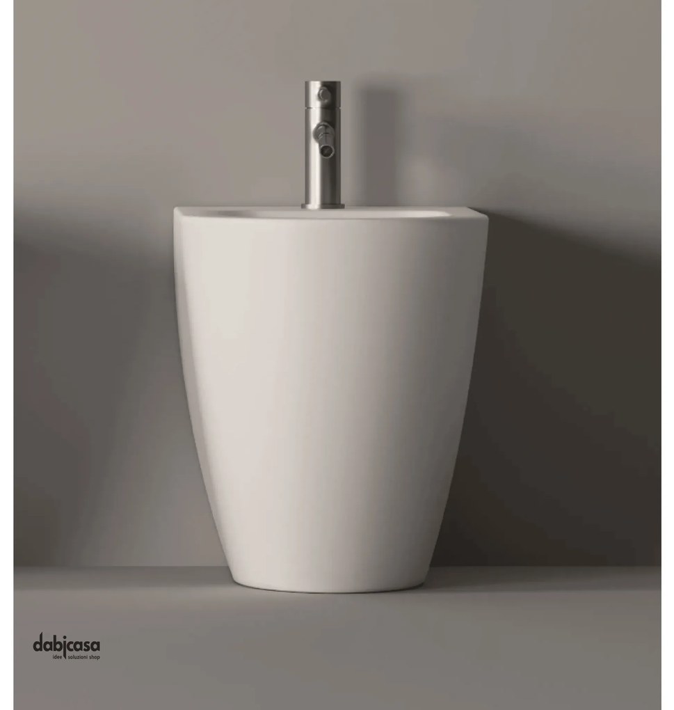 Alice Ceramica "Form" Bidet Da Terra Filo Muro Bianco Opaco