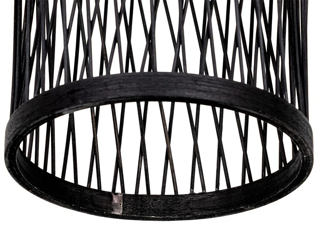 Lampada a sospensione da esterno rustica in rattan nero 25 cm - Calamus