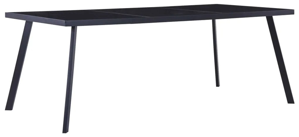 Tavolo Da Pranzo Nero 200x100x75 Cm İn Vetro Temperato /