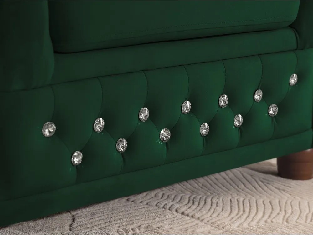 Divano angolare verde allungabile (con penisola a sinistra/a L) con rivestimento in velluto York Blik – Ropez