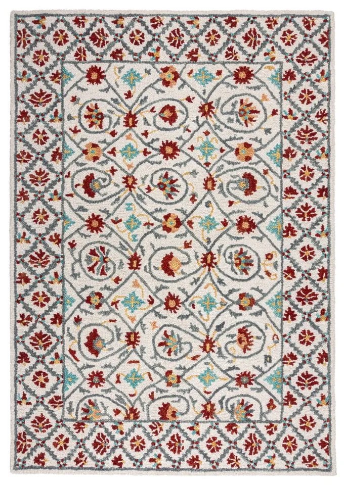 Tappeto in lana rosso e blu tessuto a mano 200x290 cm Iris Traditional - Flair Rugs