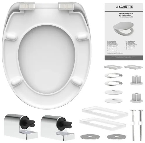 Schütte 82100-A - Sedile WC bianco a chiusura rallentata in Duroplast