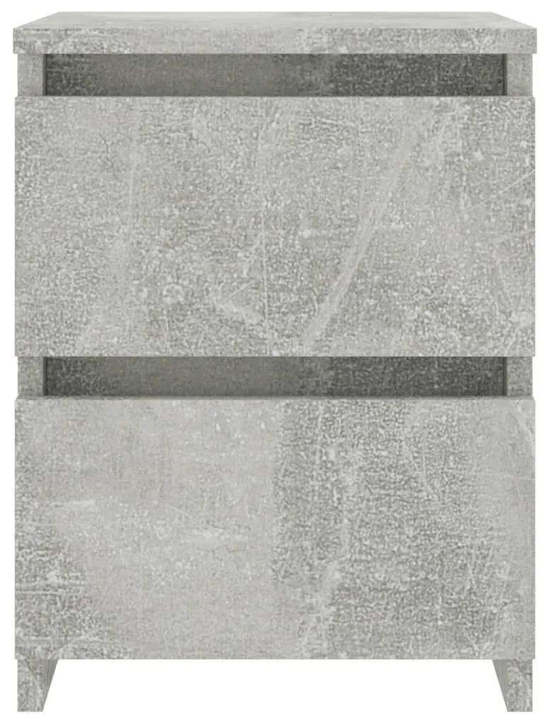 Comodino Grigio Cemento 30x30x40 cm in Legno Multistrato