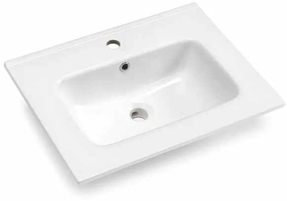 Mobile bagno sospeso 60 cm con specchio luce LED BALI Olmo Bianco