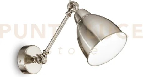 Newton applique a parete nickel 1 luce attacco e27 orientabile