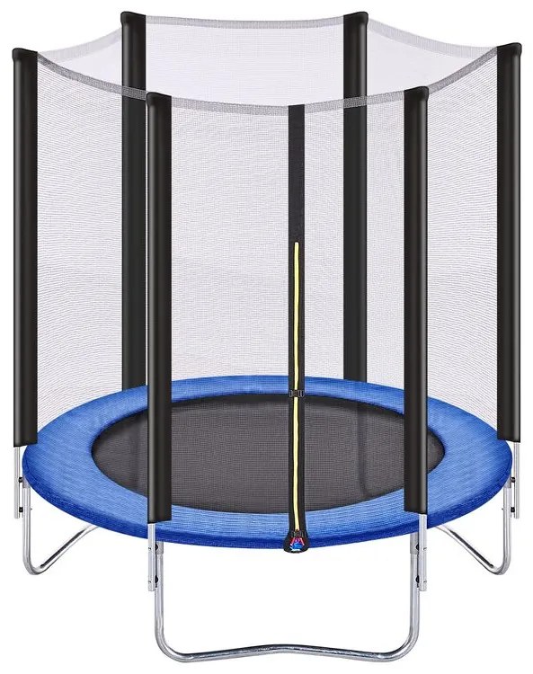 Tappeto elastico con rete di protezione ⌀ 183 cm blu RISATA Beliani