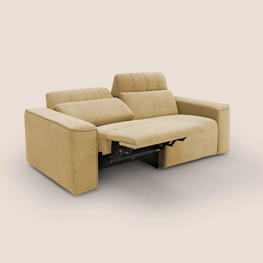 Clark Divano modulare con opzione relax elettrico in tessuto smacchiabile impermeabile T17 giallo