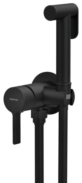 Sapho-Rubinetto per bidet con doccia da incasso ICONIC opaco nero