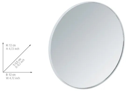 WENKO 3660010100 - Specchio cosmetico 12x12 cm, cromato lucido