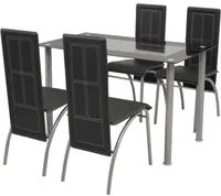 Set Sala Da Pranzo 5 Pezzi Nero cod mxl 31329