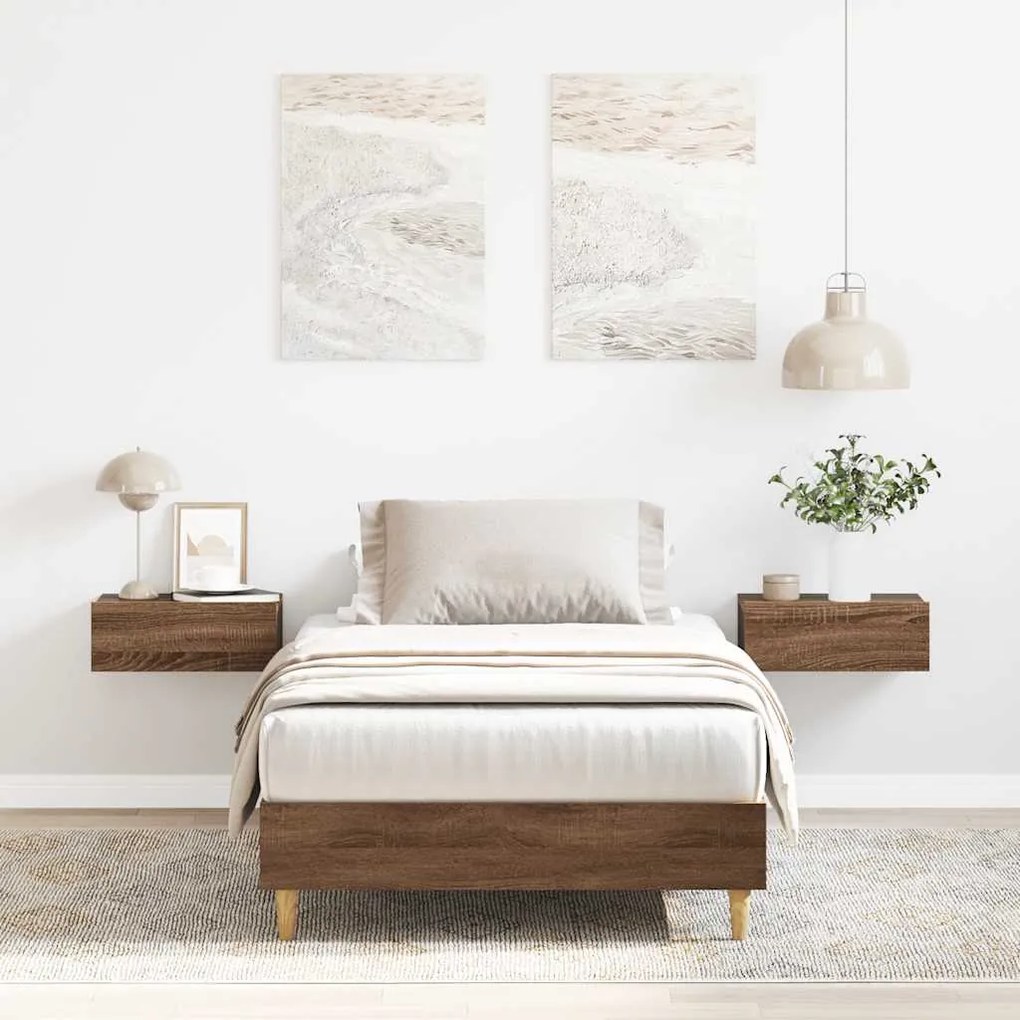 Giroletto Senza Materasso Rovere Marrone 75x190cm İn Truciolato /