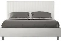 Letto matrimoniale con rete imbottito 160x190 similpelle bianco Sunny