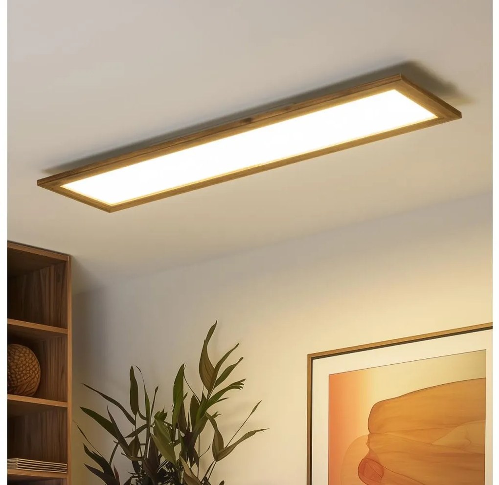 Brilagi - Plafoniera LED SLIMFRAME WOOD LED/58W/230V 124x34 cm marrone