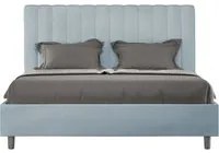 Letto Matrimoniale 160x210 cm con Rete e Contenitore Agueda Azzurro