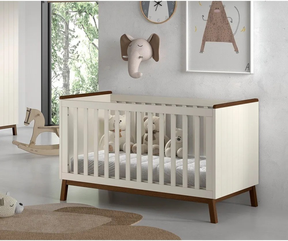 Lettino beige in pino massiccio con sponde rimovibili/con altezza regolabile 70x140 cm Sezane – Vipack