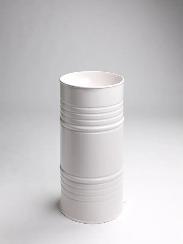 Lavabo da appoggio Artwork KERASAN tondo in ceramica L 45 x H 90 x P 45 cm bianco opaco