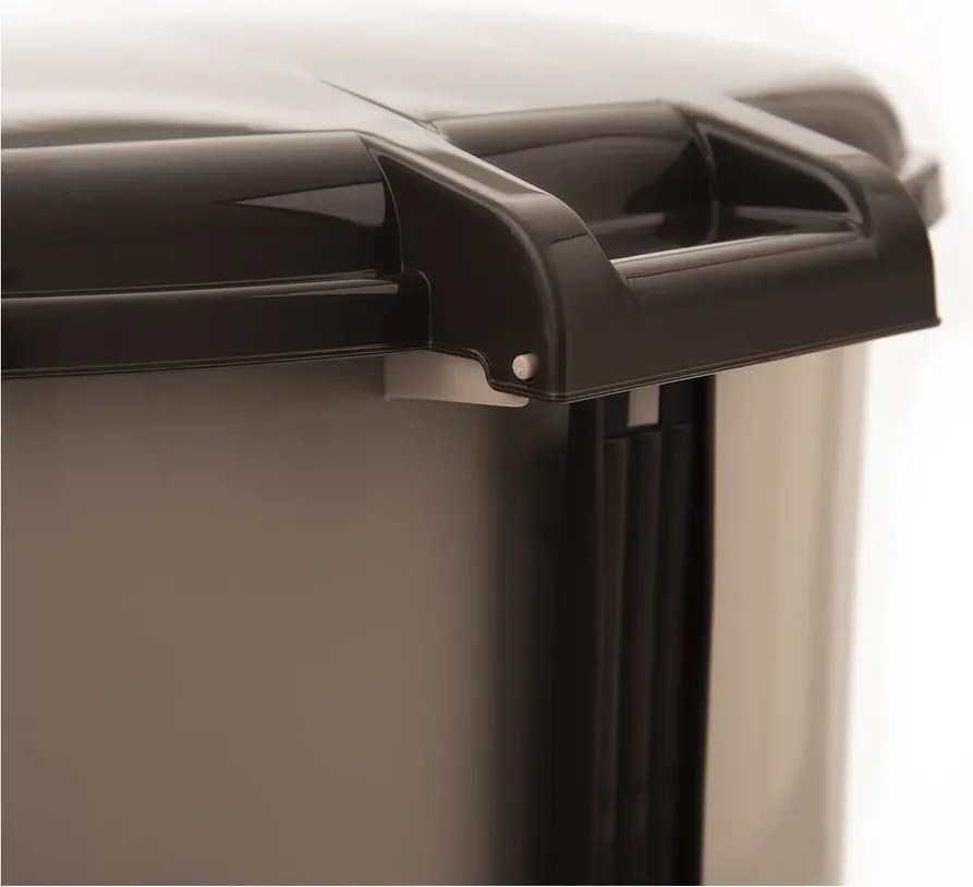 Cestino per la spazzatura marrone in plastica con pedale 30 l – Orion