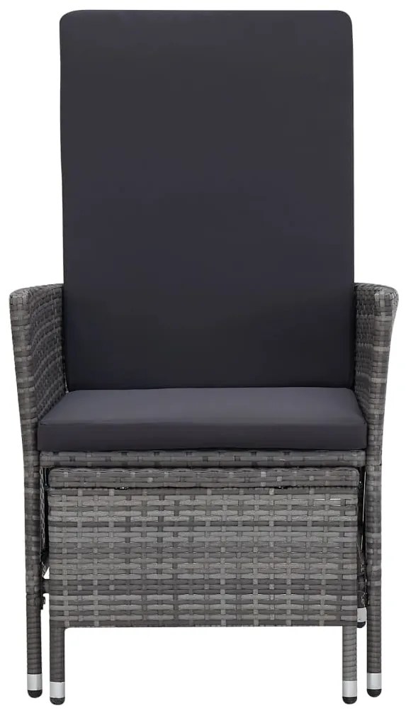 Set Divani da Giardino 2 pz con Cuscini in Polyrattan Grigio