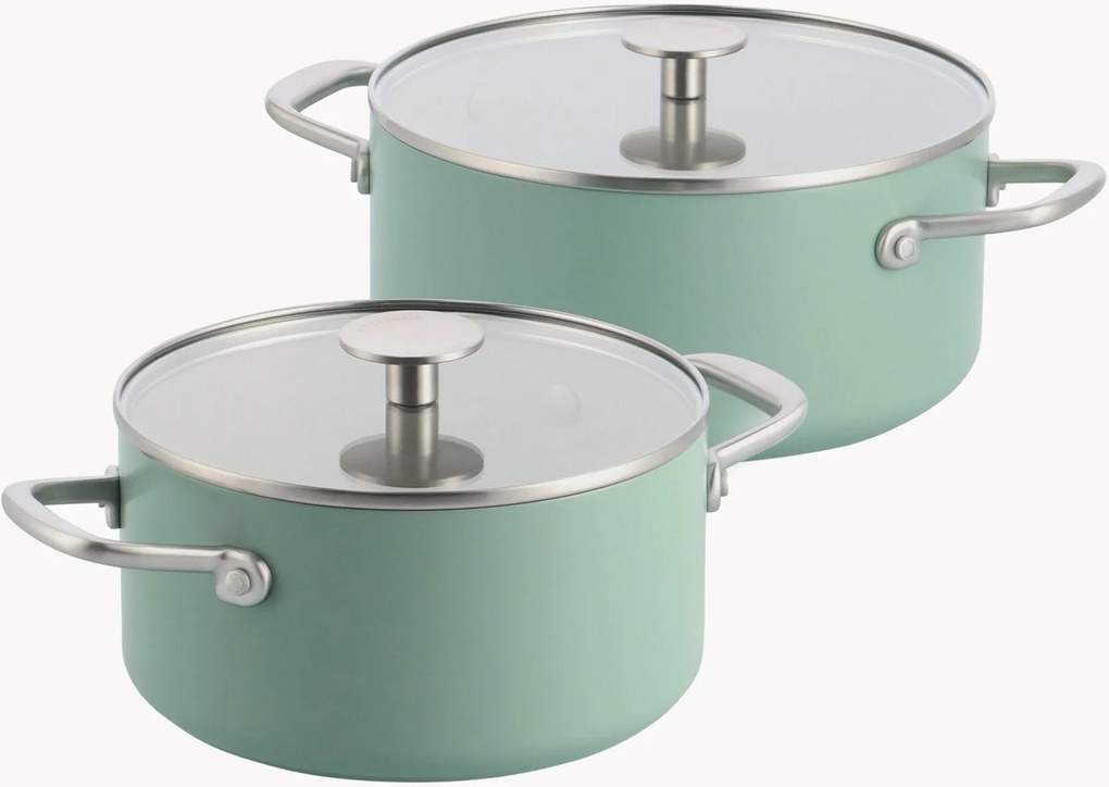 Set di pentole con rivestimento antiaderente e coperchi in alluminio forgiato Advanced, set da 4
