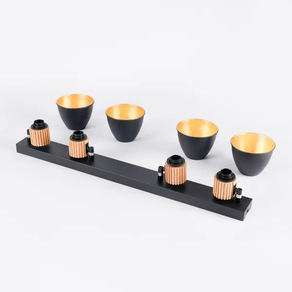 Brilagi - Faretto ODENSE 4xE14/10W/230V legno di caucciù/nero