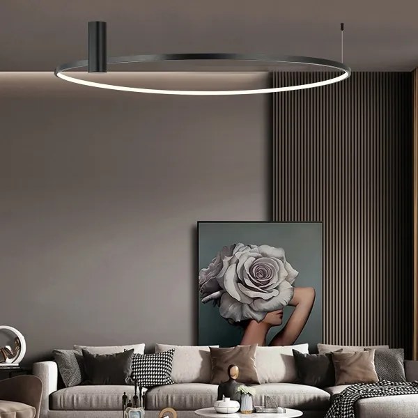 Plafoniera LED RING S LED/50W/230V 3000/4000/6000K Ø 90 cm nera