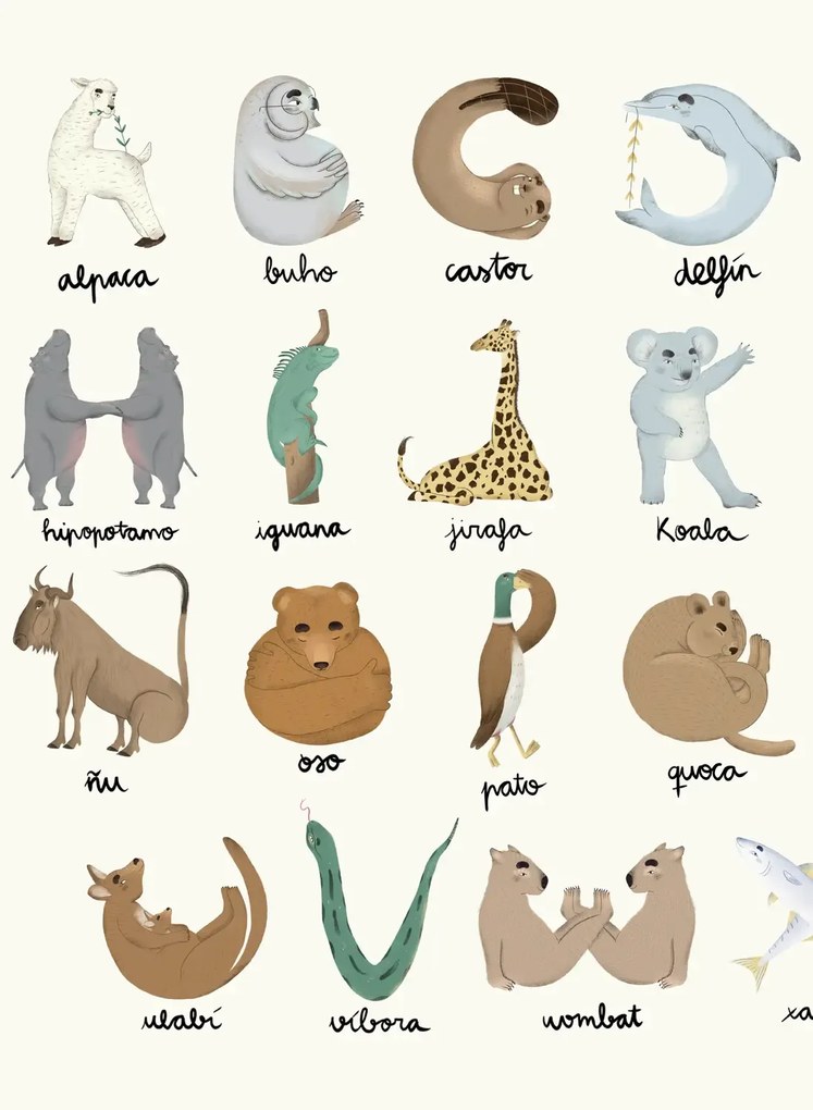 Coordonne Carta da parati panoramica Animal Alphabet - Multi