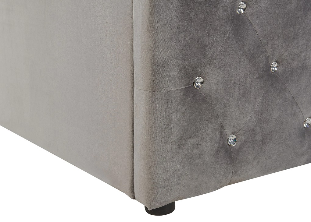 Letto contenitore velluto grigio 180x200 cm AMIENS Beliani