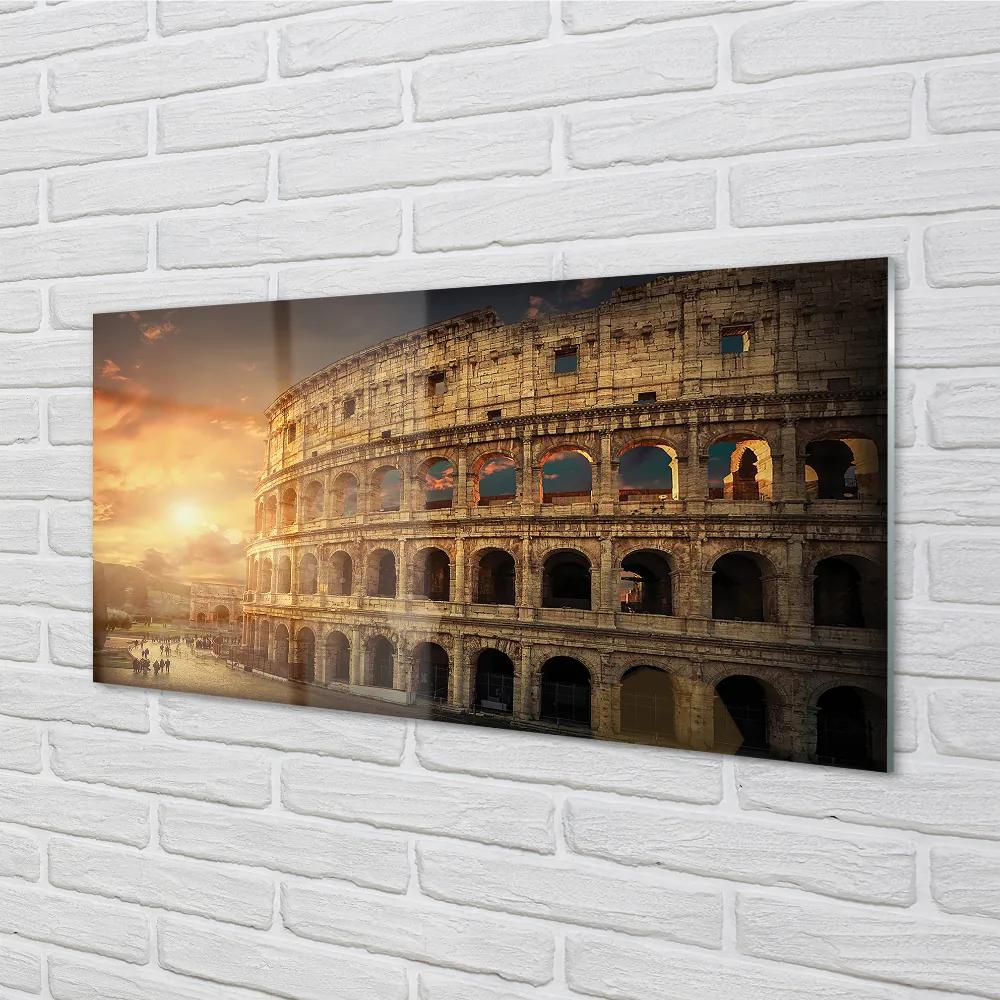 Rivestimento parete cucina Tramonto del Colosseo di Roma 100x50 cm
