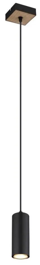 Globo 57911HBW - Lampadario a sospensione con filo ROBBY 1xGU10/35W/230V nero/marrone