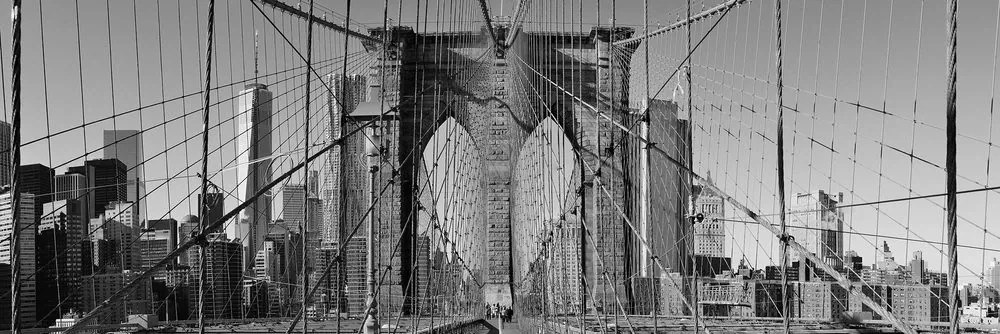 Stampa su tela – Ponte di Manhattan a New York in bianco e nero