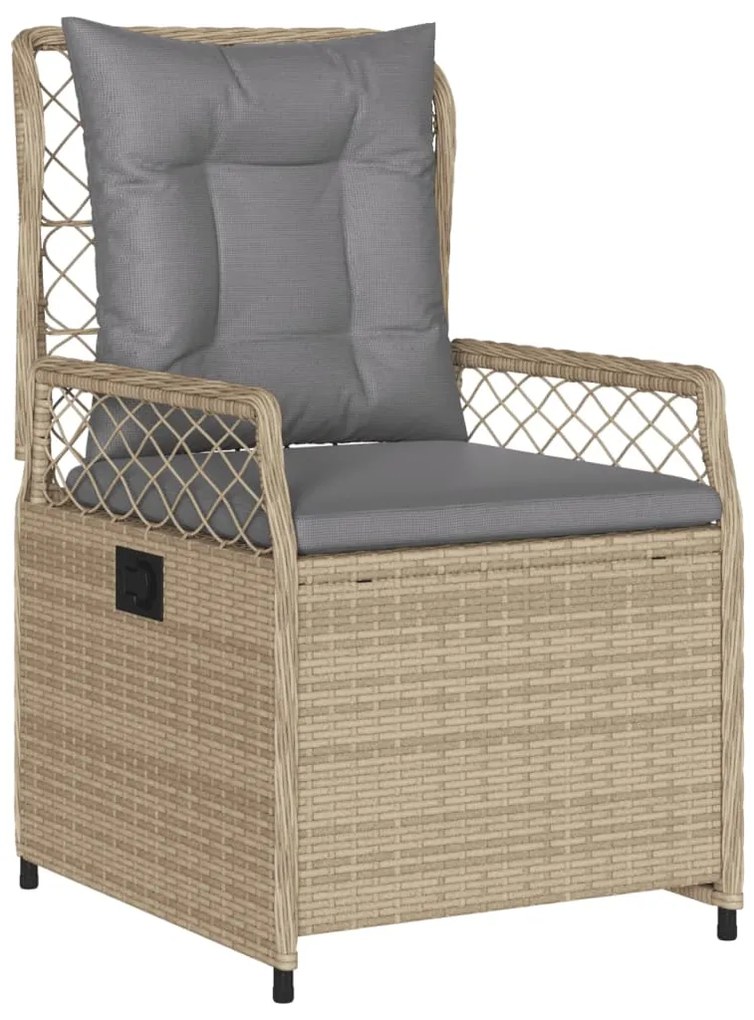 Set da pranzo da giardino 5 pz con cuscini beige in polyrattan