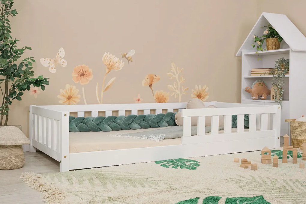 Letto basso per bambini Montessori Meadow - bianco - 180x80 cm