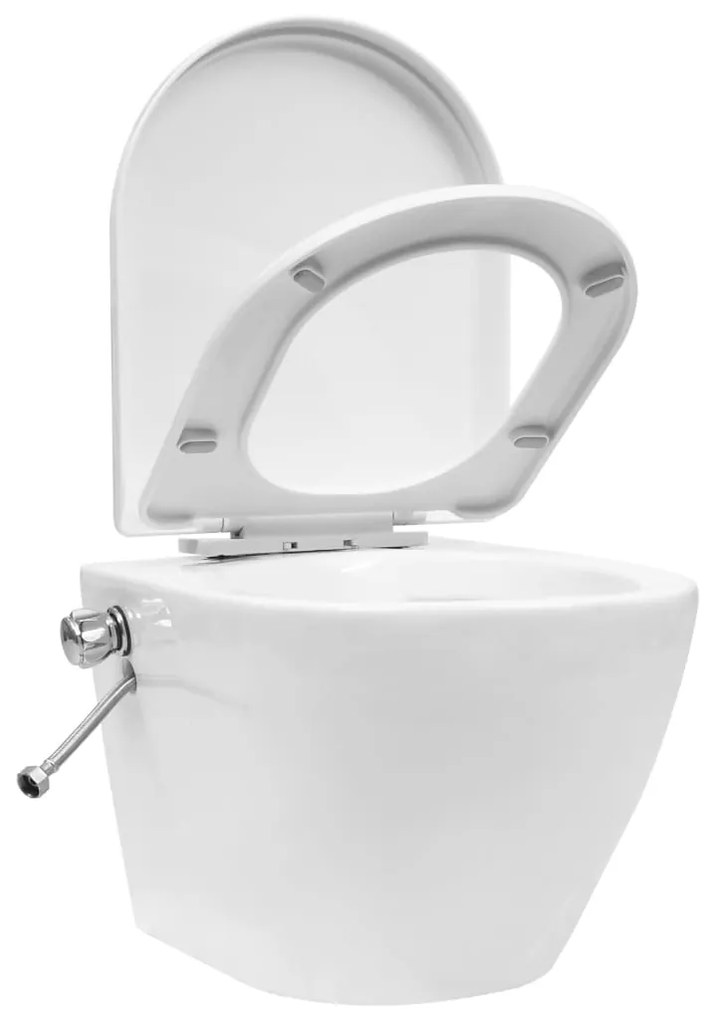 Toilette senza Bordo Sospesa con Funzione Bidet Ceramica Bianca