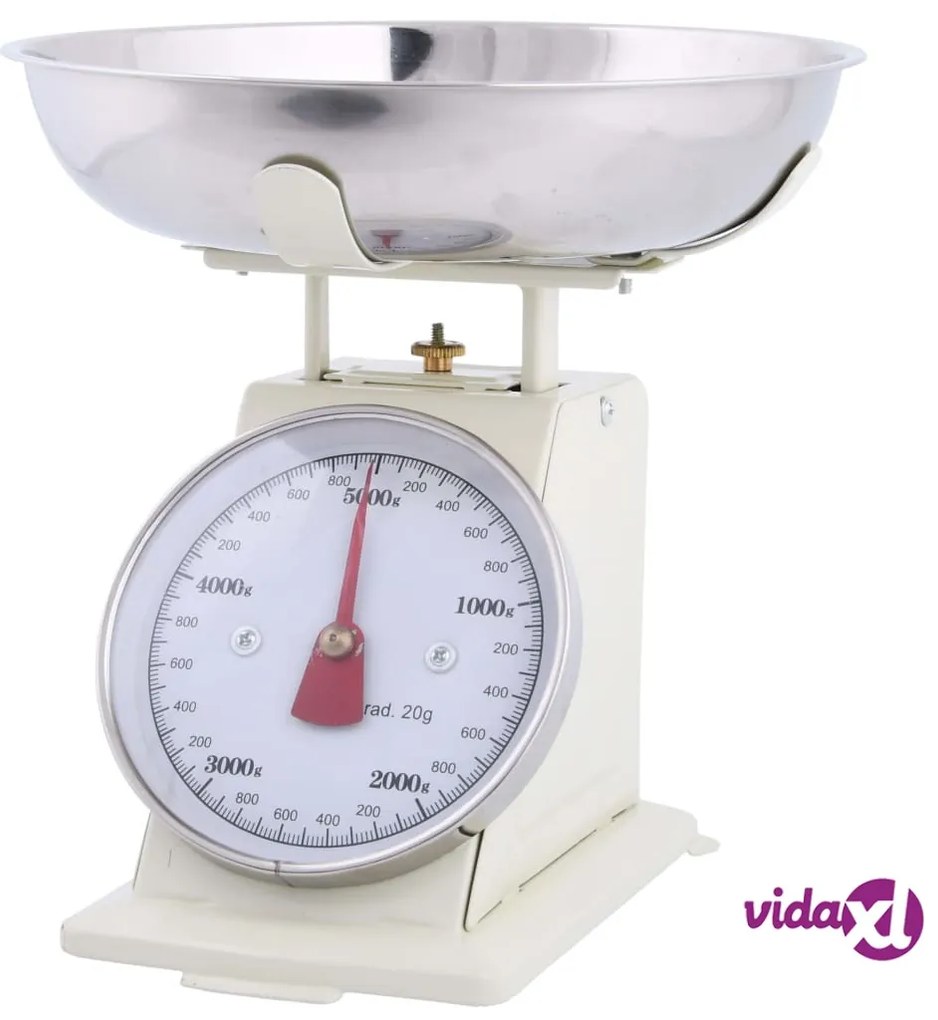 Esschert Design Bilancia Stile Vintage Bianco Crema