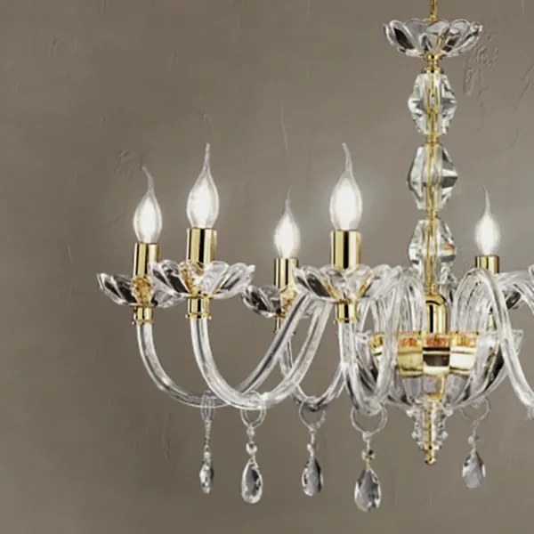 Lampada a sospensione 8 luci - cristallo e vetro D85 cm BRIGIDA