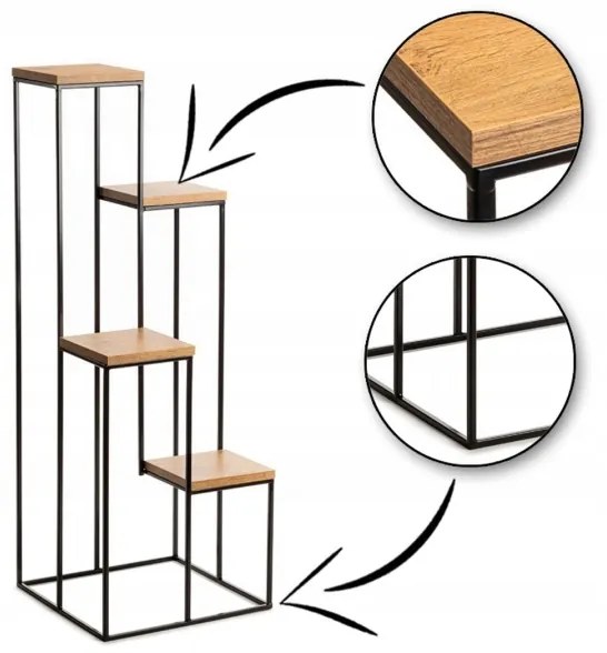 Portafiori 110x40 cm nero/marrone