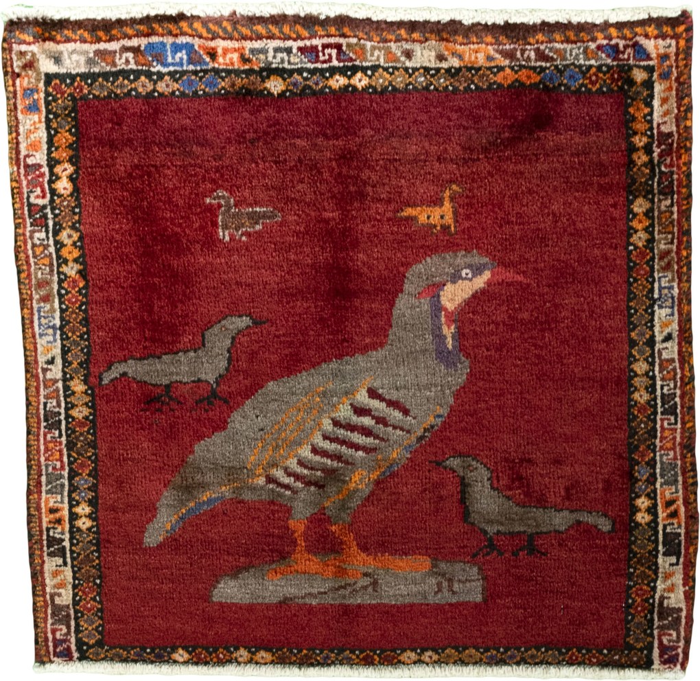 Gabbeh Tappeto persiano 60 x 60 Rosso (Iran) Annodato A Mano