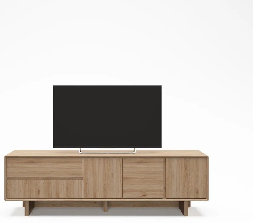Mobile TV di colore naturale con effetto rovere 180x55x45 cm Carpi – Marckeric