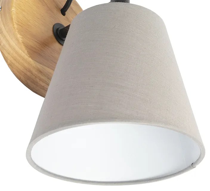 Lampada da parete rustica in legno con grigio - Cupy