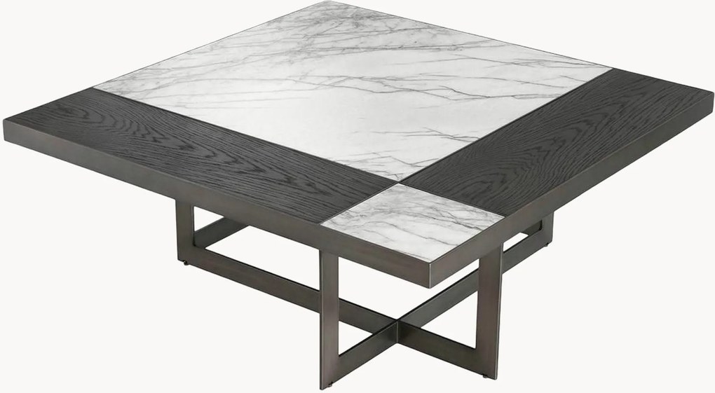 Tavolino da salotto fatto a mano con piano in legno/marmo Hermoza